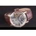 Cartier  Skeleton Watch with Rose Gold Bezel and Brown Leather Band  621557 Replica