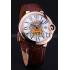 Swiss Cartier Ballon Bleu de Cartier White Dial Gold Case Brown Leather Bracelet  622552