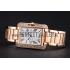 Cartier Tank Anglaise 30mm White Dial Diamonds Rose Gold Case Rose Gold Bracelet