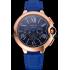 Cheap Cartier Ballon Bleu Blue Dial Gold Case Blue Leather Strap