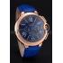 Cheap Cartier Ballon Bleu Blue Dial Gold Case Blue Leather Strap