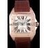 Swiss Cartier Santos Rose Gold with Brown Leather Strap  621522