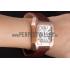 Swiss Cartier Santos Rose Gold with Brown Leather Strap  621522