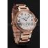 Swiss Cartier Ballon Bleu Two Timezone White Dial Diamond Case Rose Gold Bracelet 1453870