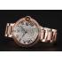 Swiss Cartier Ballon Bleu Two Timezone White Dial Diamond Case Rose Gold Bracelet 1453870