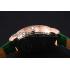 Cartier Ronde Second Time Zone White Dial Gold Case With Diamonds Green Leather Strap  622812