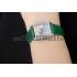 Cartier Tank Anglaise White Tiger Dial Diamonds Steel Case Green Leather Bracelet