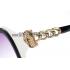 Cartier Panthere Decor Black And White Frame White Temples Sunglasses 308263