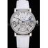 Cartier Ronde Second Time Zone White Dial Stainless Steel Case With Diamonds White Leather Strap  622803