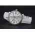 Cartier Ronde Second Time Zone White Dial Stainless Steel Case With Diamonds White Leather Strap  622803