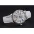 Cartier Ronde Second Time Zone White Dial Stainless Steel Case With Diamonds White Leather Strap  622803