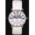 Cartier Moonphase Silver Watch with White Leather Band ct257 621376 Replica