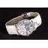 Cartier Moonphase Silver Watch with White Leather Band ct257 621376 Replica