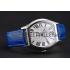 Cheap Cartier Tortue Large Date White Dial Stainless Steel Case Blue Leather Strap