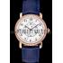 Cartier Ronde Solo White Dial Diamond Bezel Rose Gold Case Blue Leather Strap