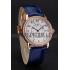 Cartier Ronde Solo White Dial Diamond Bezel Rose Gold Case Blue Leather Strap