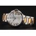 Replica Swiss Cartier Ballon Bleu Two Timezone White Dial Silver Case Gold And Silver Bracelet 1453877