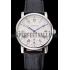 Replica Cartier Rotonde Date White Dial Stainless Steel Case Black Leather Strap