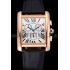 Cartier Tank MC White Dial Gold Case Black Leather Bracelet  622693