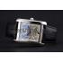 Cartier Tank White Dial Stainless Steel Case Black Leather Strap  622761