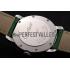 Cartier Ronde White Dial Diamond Bezel Stainless Steel Case Green Leather Strap