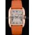 Cartier Tank Anglaise 36mm White Dial Gold Case Orange Leather Bracelet