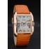 Cartier Tank Anglaise 36mm White Dial Gold Case Orange Leather Bracelet