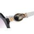 Replica Cartier Double C Decor Black Frame White Temples Sunglasses  308254