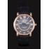 Cheap Cartier Moonphase Rose Gold Watch with Black Leather Band ct251 621370