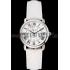 Cartier Ronde White Dial Stainless Steel Case White Leather Strap