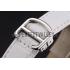 Cartier Ronde White Dial Stainless Steel Case White Leather Strap