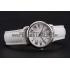 Cartier Ronde White Dial Stainless Steel Case White Leather Strap