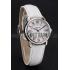 Cartier Ronde White Dial Stainless Steel Case White Leather Strap