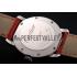 Replica Cartier Ronde White Dial Diamond Bezel Stainless Steel Case Red Leather Strap