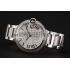 Swiss Cartier Ballon Bleu Two Timezone White Dial Diamond Case Stainless  Steel Bracelet 1453878