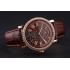 Cartier Rotonde Brown Dial Gold Case With Jewels Brown Leather Strap  622759 Replica