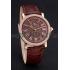 Cartier Rotonde Brown Dial Gold Case With Jewels Brown Leather Strap  622759 Replica