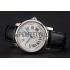 Swiss Cartier Rotonde Annual Calendar White Dial Stainless Steel Case Black Leather Strap