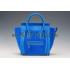 Celine Micro Luggage Blue Leather/Suede Leather