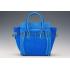 Celine Micro Luggage Blue Leather/Suede Leather