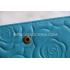 Chanel Calfskin Purse Wallet Cyan Camellia Pattern Blue