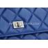 Chanel Calfskin Purse Wallet Lattice Pattern Blue