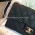 Chanel Embroidery Black Handbag Genuine Leather