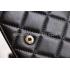 Chanel Wallet Purse Lattice Pattern Black Calfskin