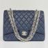 Chanel  Flap bags 1116 Blue Lambskin Medium