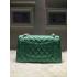 Chanel  Flap Rhinestone Buckle Green Handbag Patent Leather