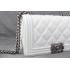 Chanel New Arrival White Calfskin Shoulder Bag Le Boy