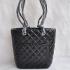 Chanel Cambon bags 25167 Black Lambskin Small Handbag Replica