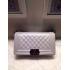 Chanel Leather Cross Body Bag Silver Le Boy