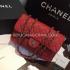 Cheap Chanel  Red Leather  Flap Handbag